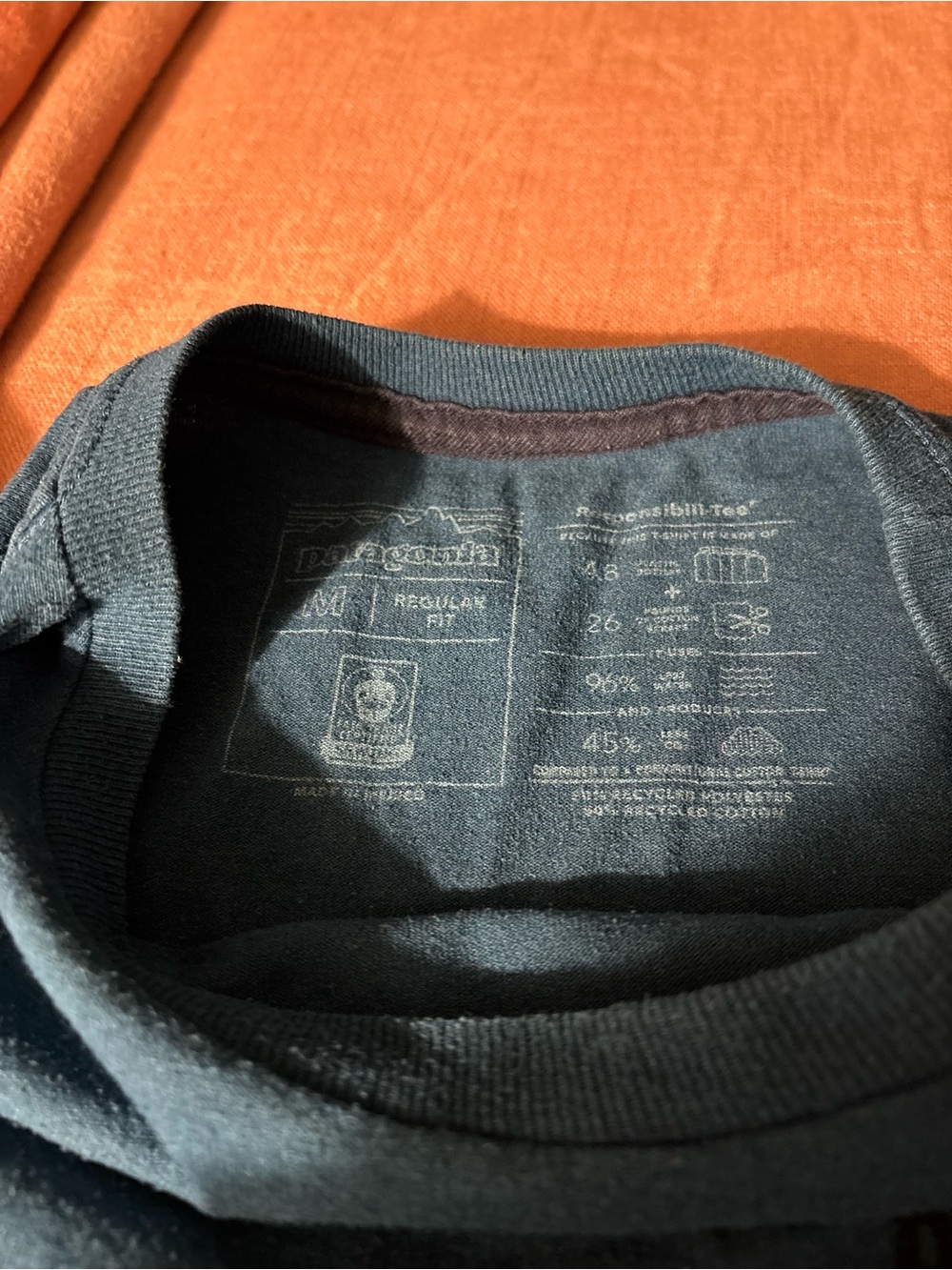 Patagonia Navy Tee with Multicolor Mountain Logo - Picture 5 of 5